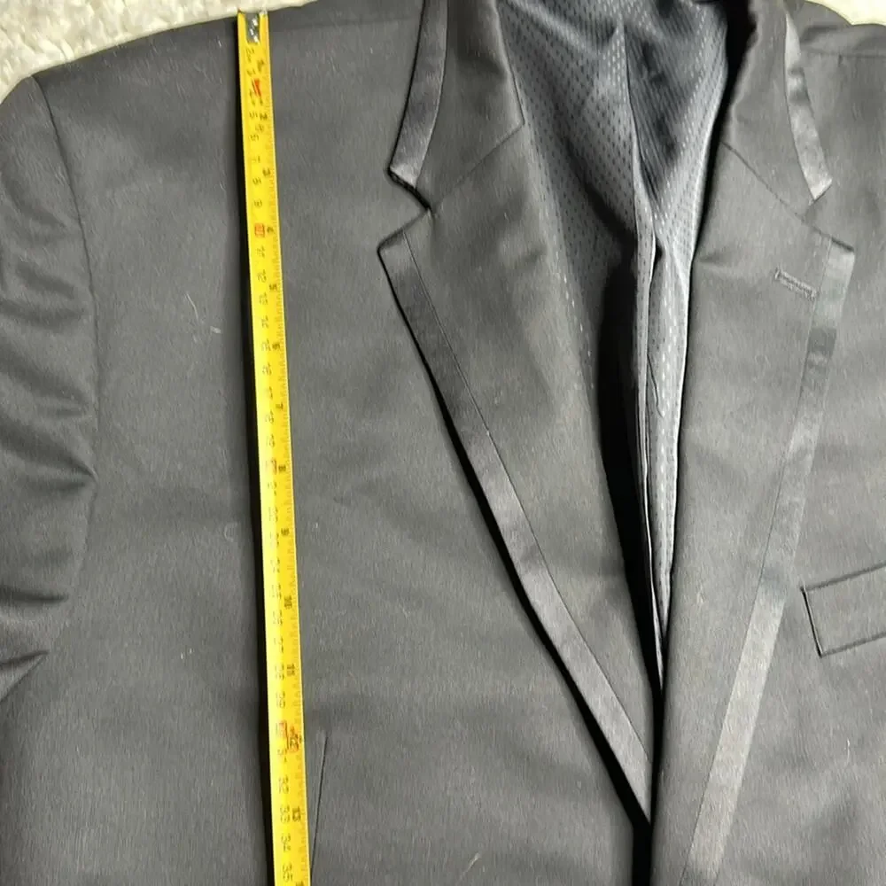 Sean John Black Suit Tux Blazer Jacket Formal Wedding Prom Classic Black Tie